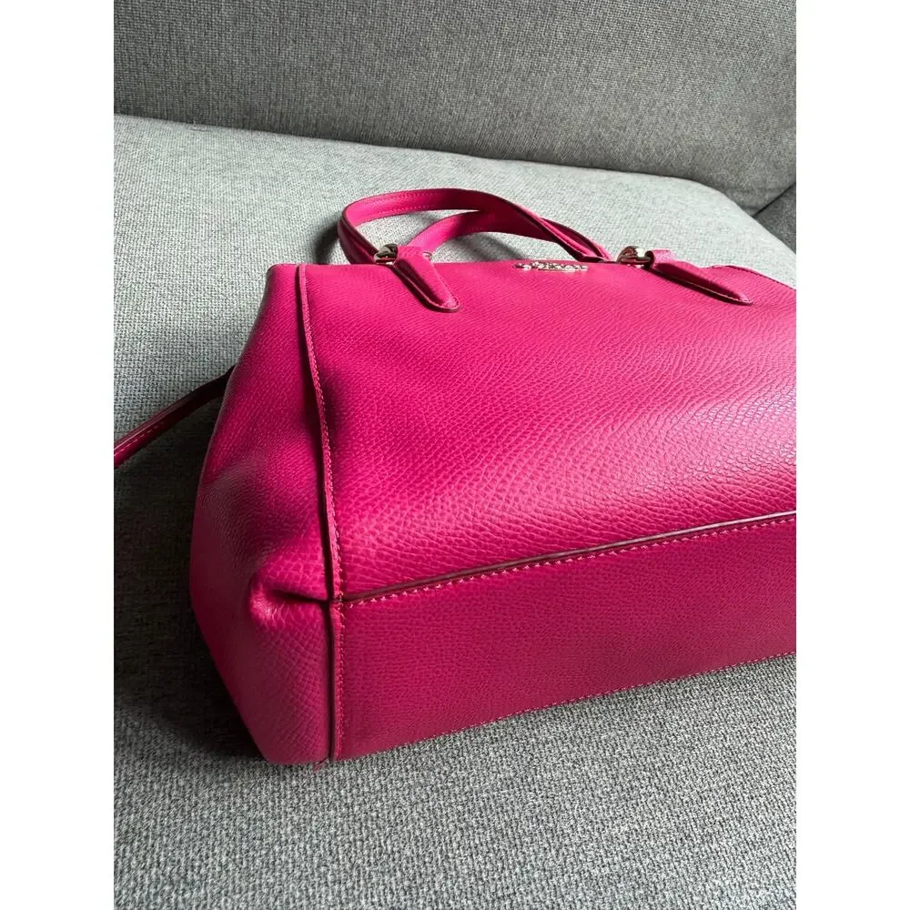 Coach Mini Christie Carryall Leather Shoulder HandBag Hot Pink